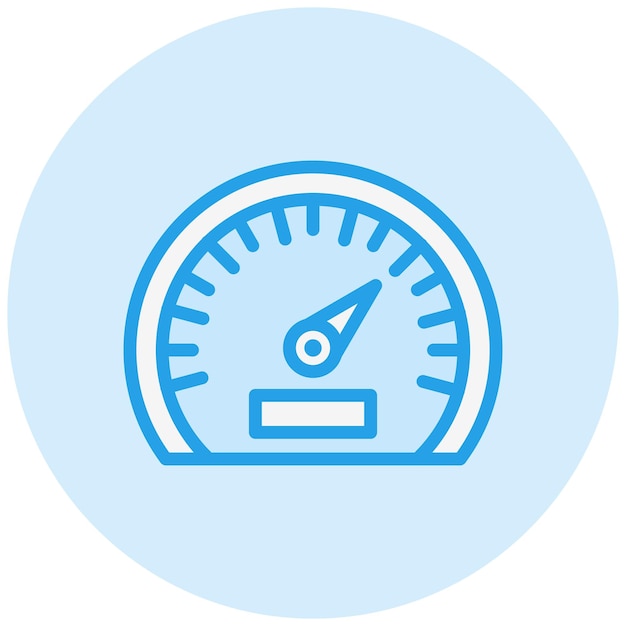 Ilustración del diseño del icono del velocímetro vectorial
