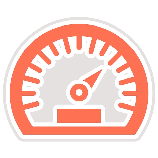 Ilustración del diseño del icono del velocímetro vectorial