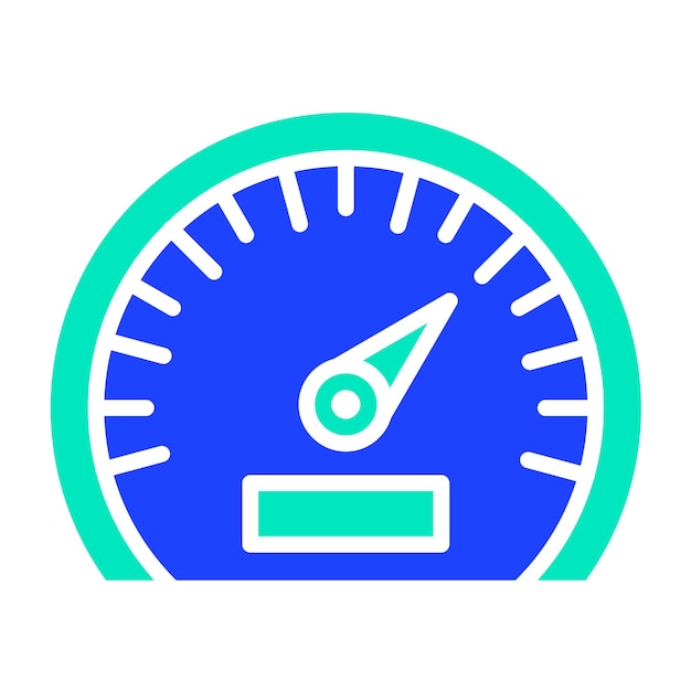Ilustración del diseño del icono del velocímetro vectorial