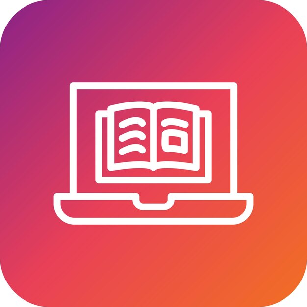 Ilustración de diseño de íconos vectoriales de aprendizaje electrónico