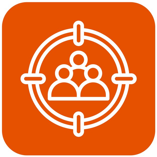 Ilustración del diseño de iconos vectoriales de la audiencia objetivo