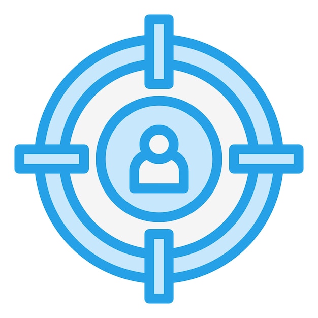 Ilustración del diseño de iconos vectoriales de la audiencia objetivo