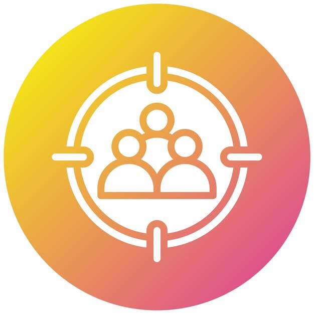 Ilustración del diseño de iconos vectoriales de la audiencia objetivo