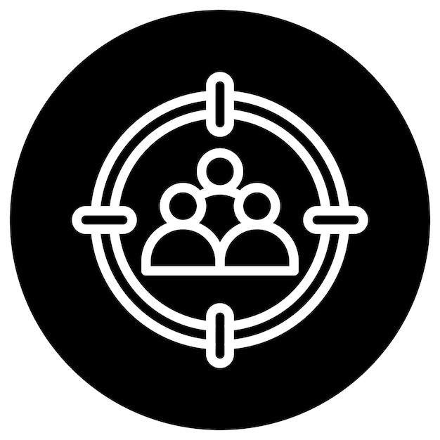 Ilustración del diseño de iconos vectoriales de la audiencia objetivo