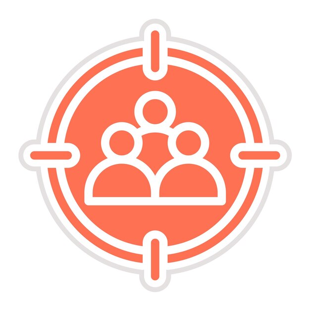 Ilustración del diseño de iconos vectoriales de la audiencia objetivo