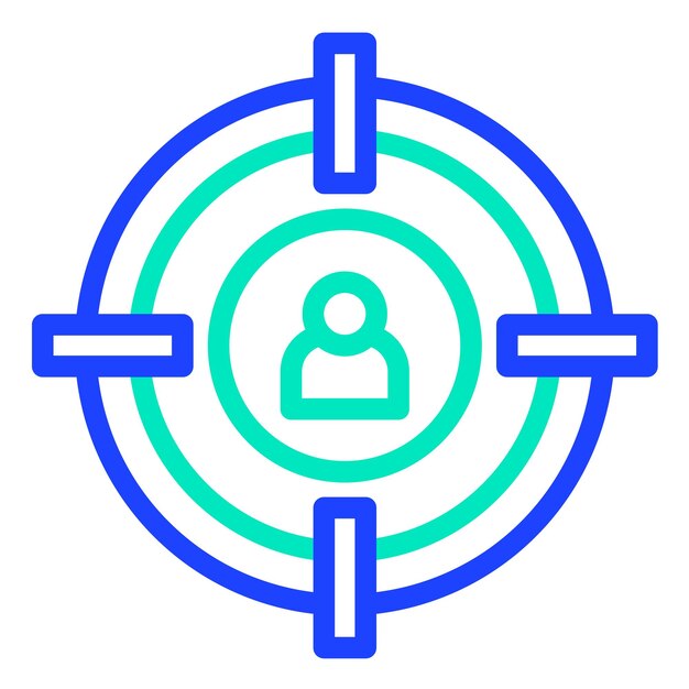 Ilustración del diseño de iconos vectoriales de la audiencia objetivo