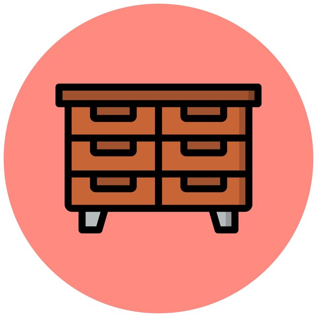 Ilustración de diseño de íconos vectoriales de cajones