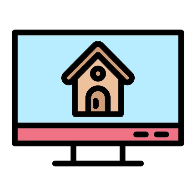 Ilustración de diseño de íconos vectoriales de casas en línea