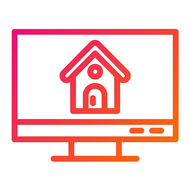 Ilustración de diseño de íconos vectoriales de casas en línea