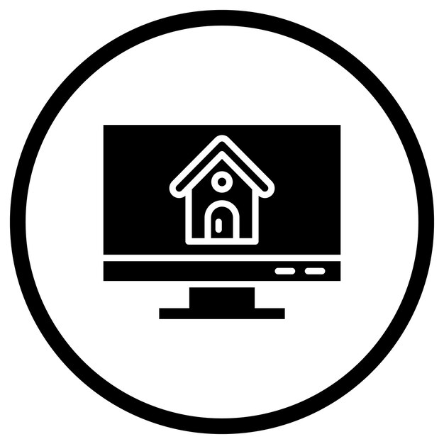 Ilustración de diseño de íconos vectoriales de casas en línea
