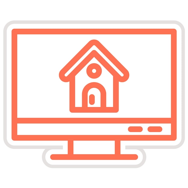 Ilustración de diseño de íconos vectoriales de casas en línea