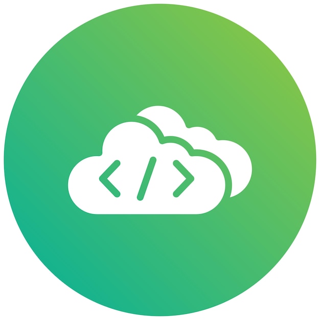 Ilustración de diseño de íconos vectoriales de codificación de nubes