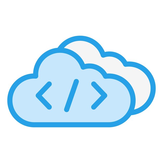 Ilustración de diseño de íconos vectoriales de codificación de nubes