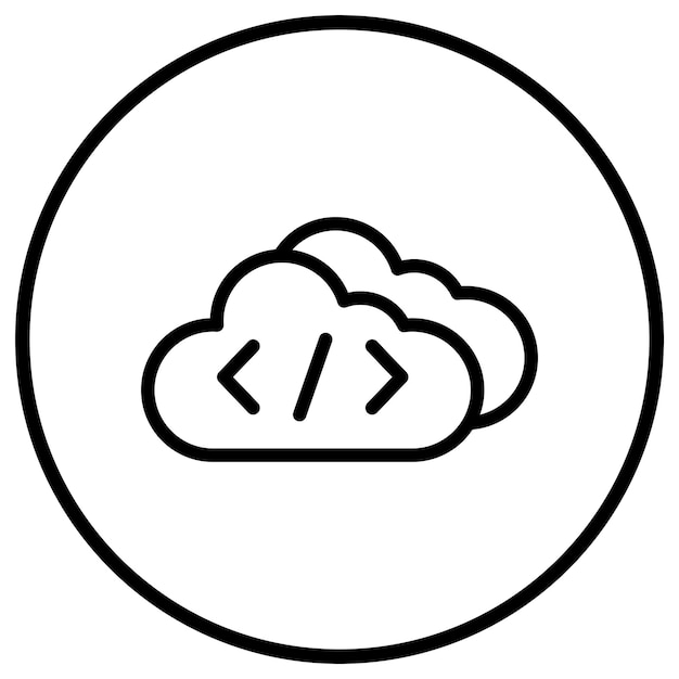 Ilustración de diseño de íconos vectoriales de codificación de nubes