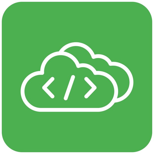Ilustración de diseño de íconos vectoriales de codificación de nubes