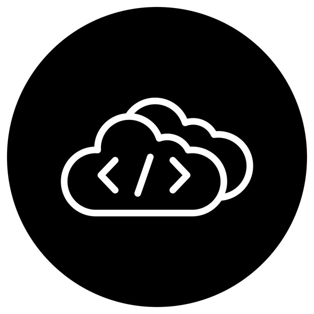 Ilustración de diseño de íconos vectoriales de codificación de nubes