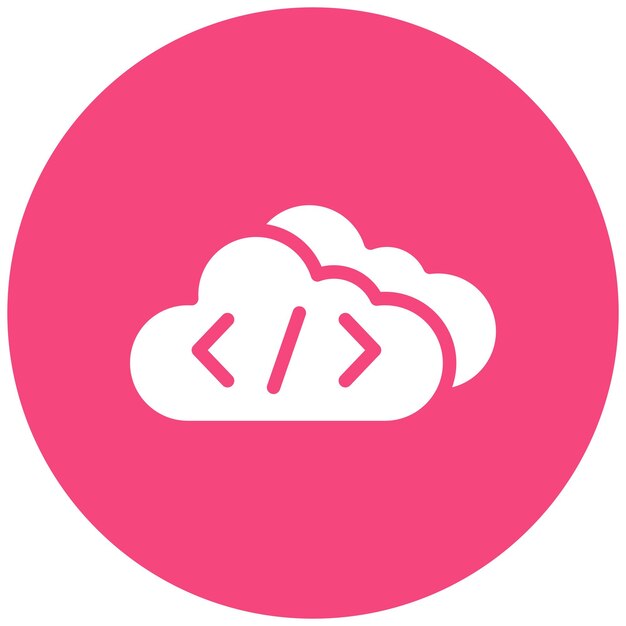 Ilustración de diseño de íconos vectoriales de codificación de nubes