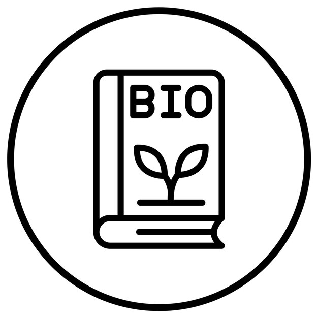 Ilustración del diseño de iconos vectoriales del libro bio