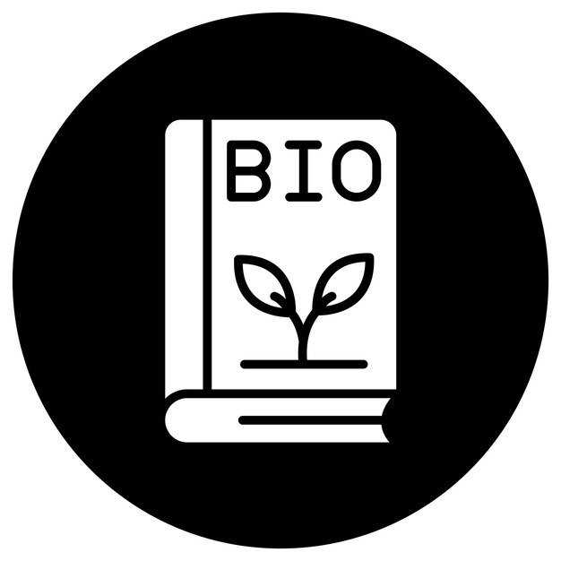 Ilustración del diseño de iconos vectoriales del libro bio