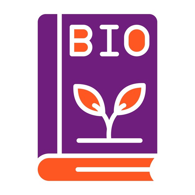 Ilustración del diseño de iconos vectoriales del libro bio