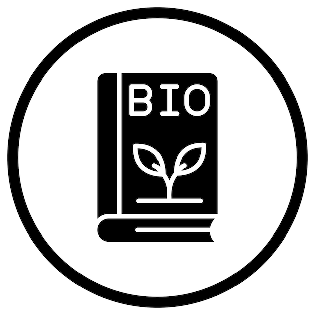 Ilustración del diseño de iconos vectoriales del libro bio