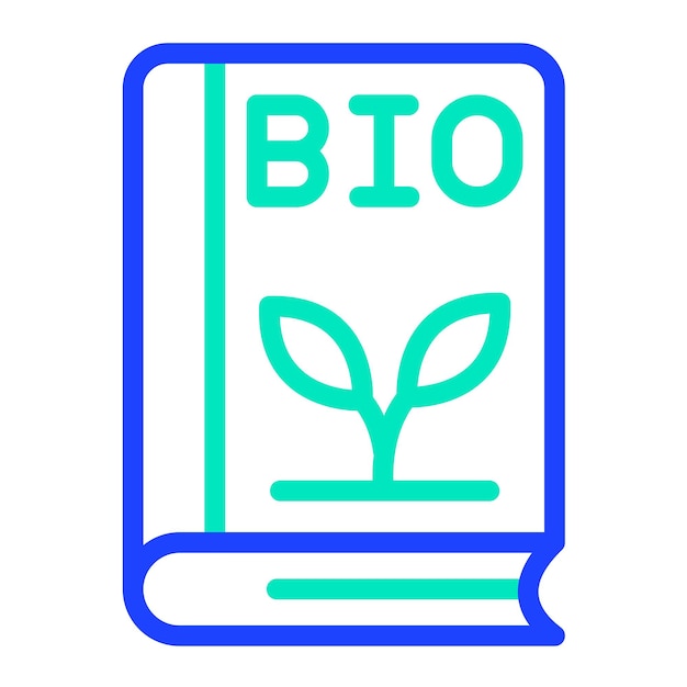 Ilustración del diseño de iconos vectoriales del libro bio