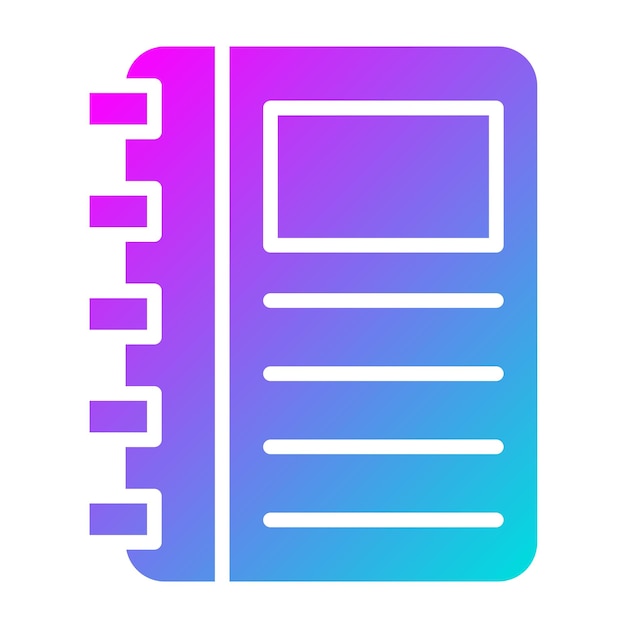 Ilustración del diseño de íconos vectoriales del libro de notas
