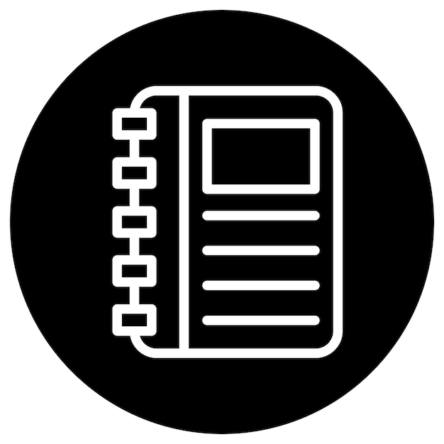 Ilustración del diseño de íconos vectoriales del libro de notas