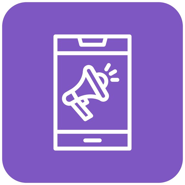 Ilustración de diseño de íconos vectoriales de marketing móvil