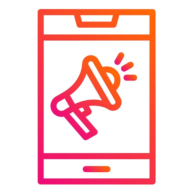 Ilustración de diseño de íconos vectoriales de marketing móvil