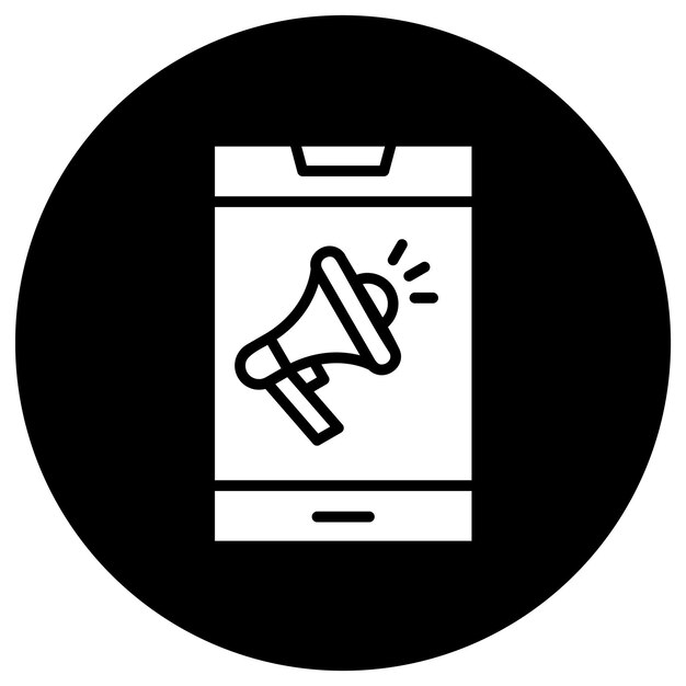 Ilustración de diseño de íconos vectoriales de marketing móvil