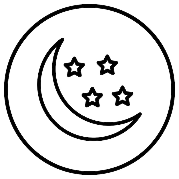 Ilustración de diseño de íconos vectoriales de media luna
