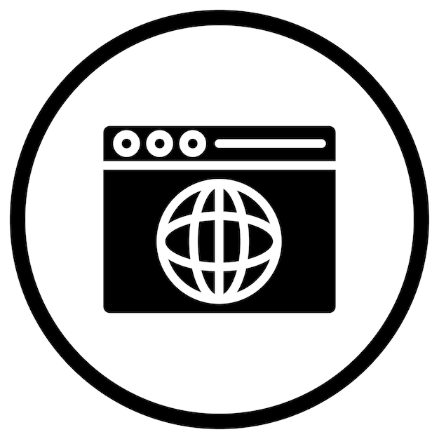 Ilustración del diseño de íconos vectoriales del navegador web