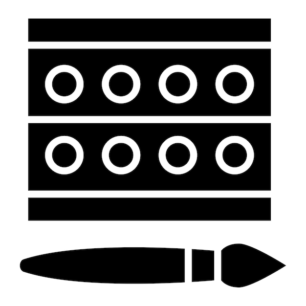 Ilustración de diseño de iconos vectoriales de la paleta de maquillaje