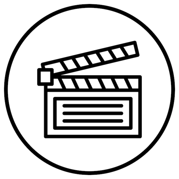 Ilustración de diseño de íconos vectoriales de pizarra de película