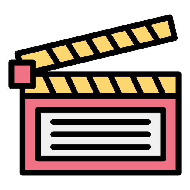 Ilustración de diseño de íconos vectoriales de pizarra de película