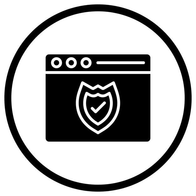 Ilustración de diseño de íconos vectoriales de protección web