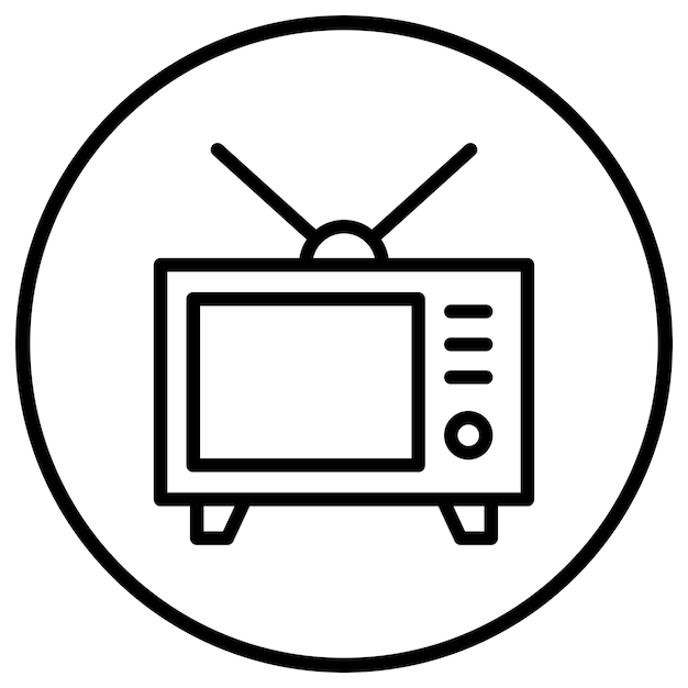 Ilustración de diseño de íconos vectoriales de televisión