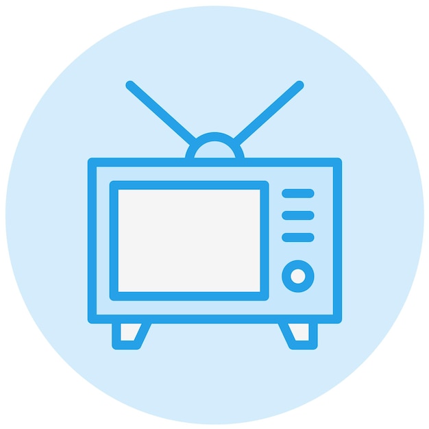 Ilustración de diseño de íconos vectoriales de televisión