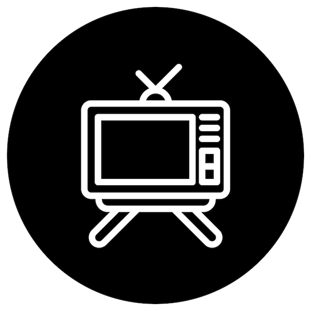 Ilustración de diseño de íconos vectoriales de televisión