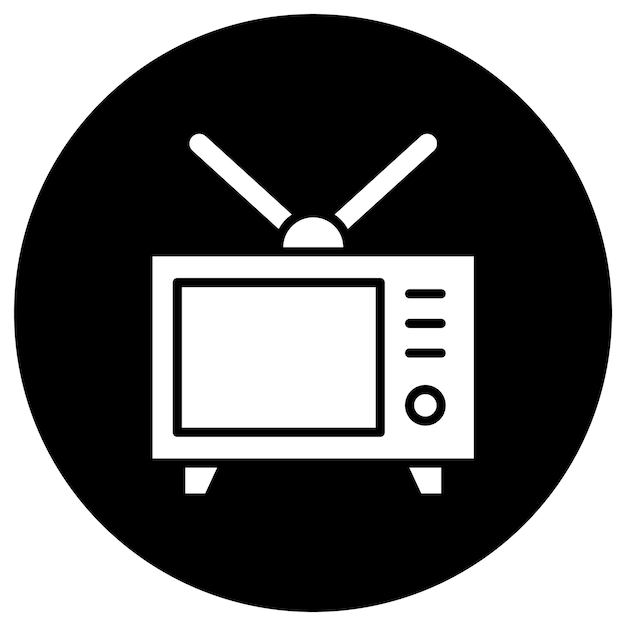 Ilustración de diseño de íconos vectoriales de televisión