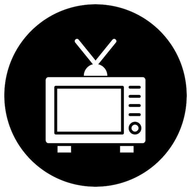 Ilustración de diseño de íconos vectoriales de televisión