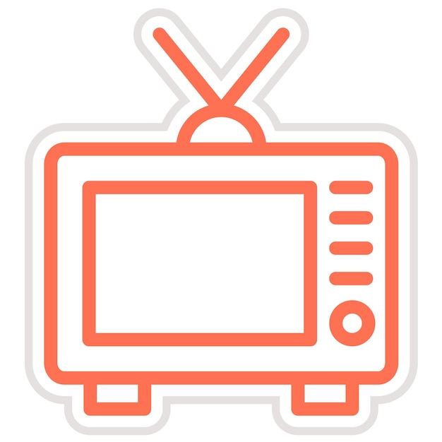 Ilustración de diseño de íconos vectoriales de televisión