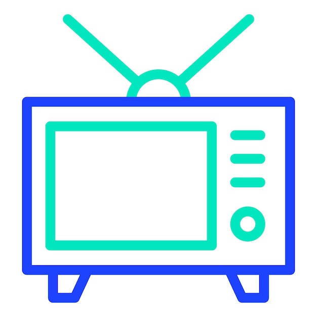 Ilustración de diseño de íconos vectoriales de televisión