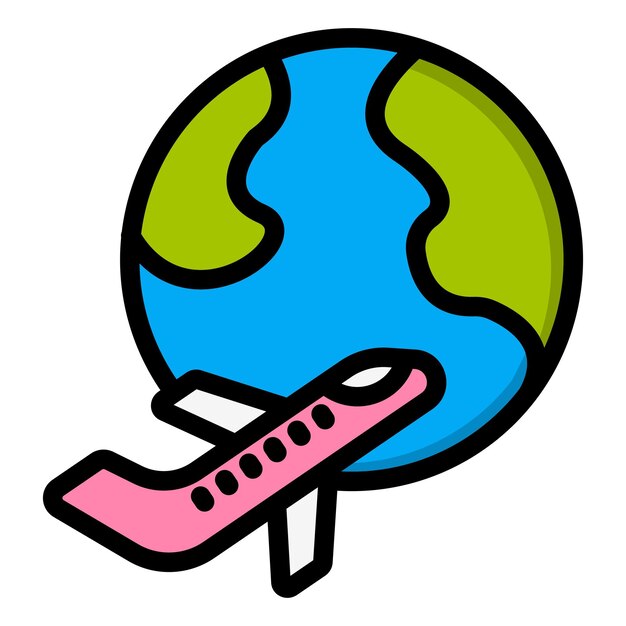 Ilustración de diseño de íconos vectoriales de viaje