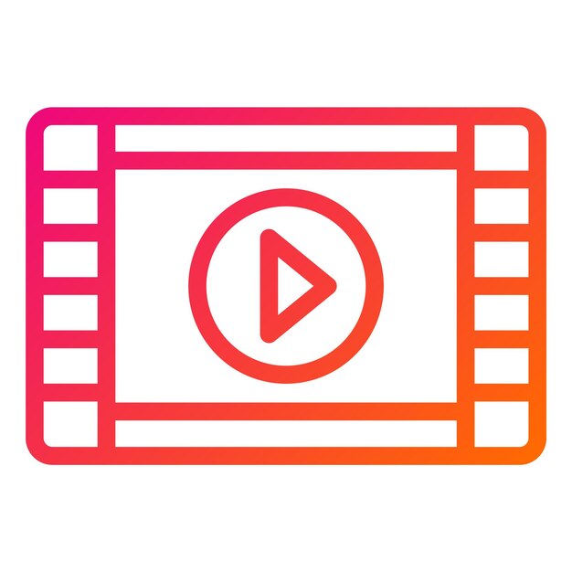 Ilustración de diseño de íconos vectoriales de video