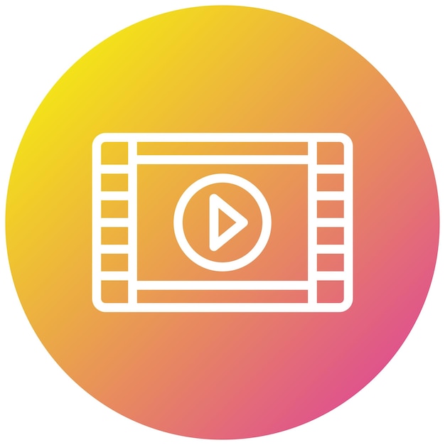 Ilustración de diseño de íconos vectoriales de video