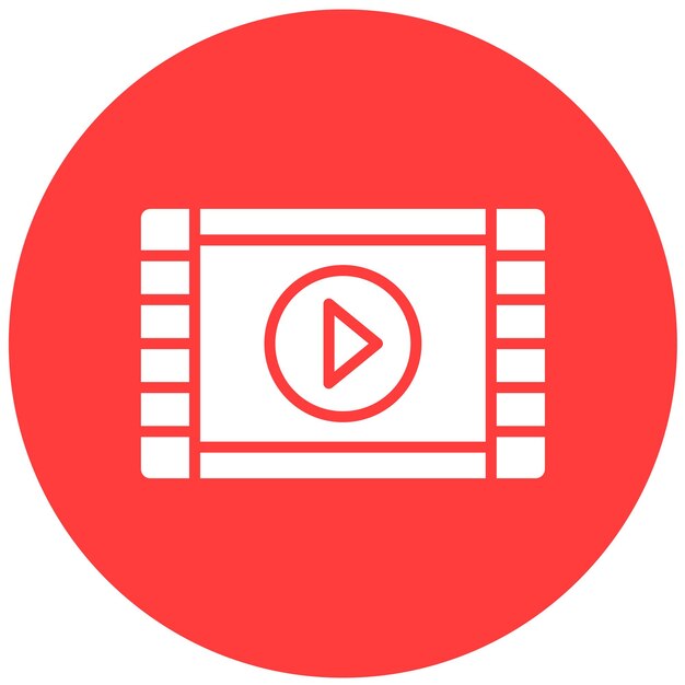 Ilustración de diseño de íconos vectoriales de video