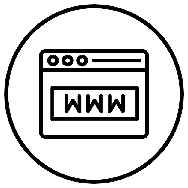 Ilustración del diseño de íconos vectoriales de Www