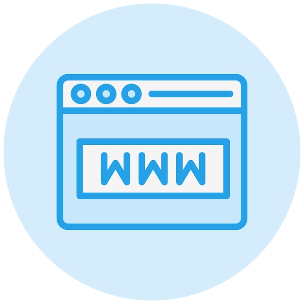 Ilustración del diseño de íconos vectoriales de Www